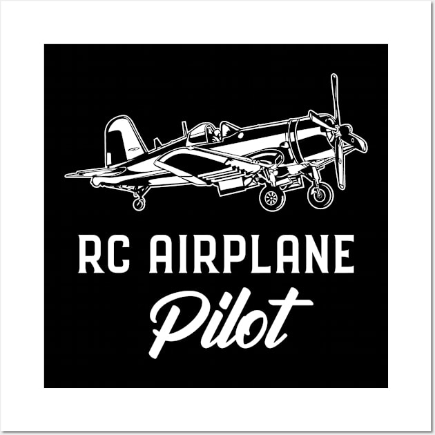 RC Airplane Pilot WW2 Aircraft Retro Gift Idea Wall Art by BlueTodyArt